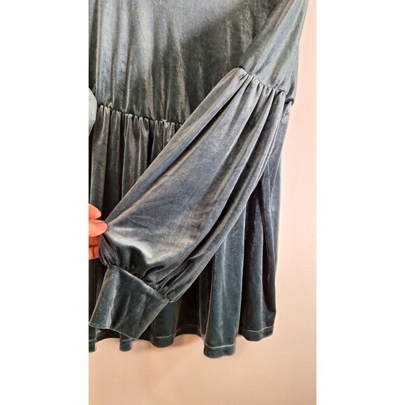 GiGiO USA Velvet Oversized Mock Neck Peplum Tunic Top Women's Sz M Boho Western - Picture 11 of 12